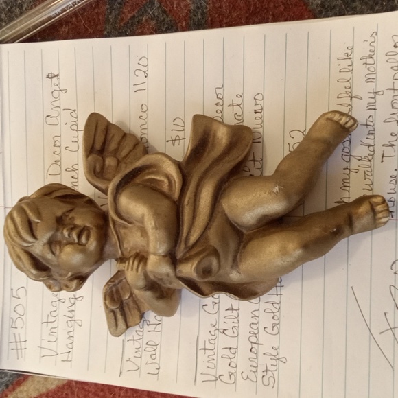 #1503 Vintage Gold Cherub - Picture 1 of 3